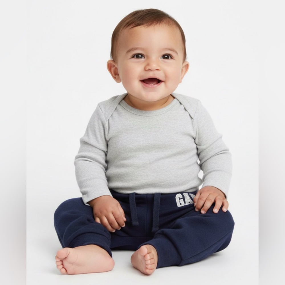 Baby GAP Navy Logo Jogger Pants Baby 6-12M